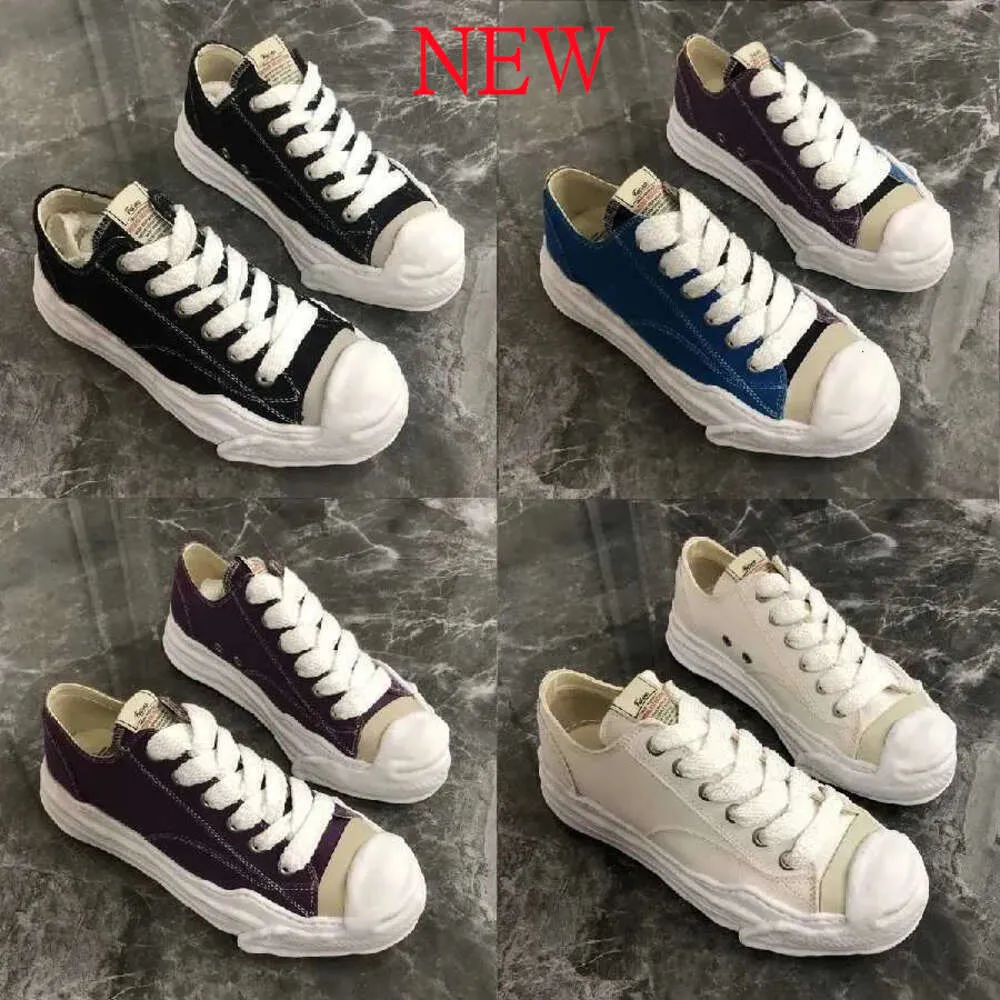 2024 Maison Mihara Yasuhiro Schuhe Low Cut Canvas Sneakers für Männer Frauen MMY Sport Streetwear Designer Fashion Casual Trainer Weiß Schwarz Grau Gelb Rot Rosa