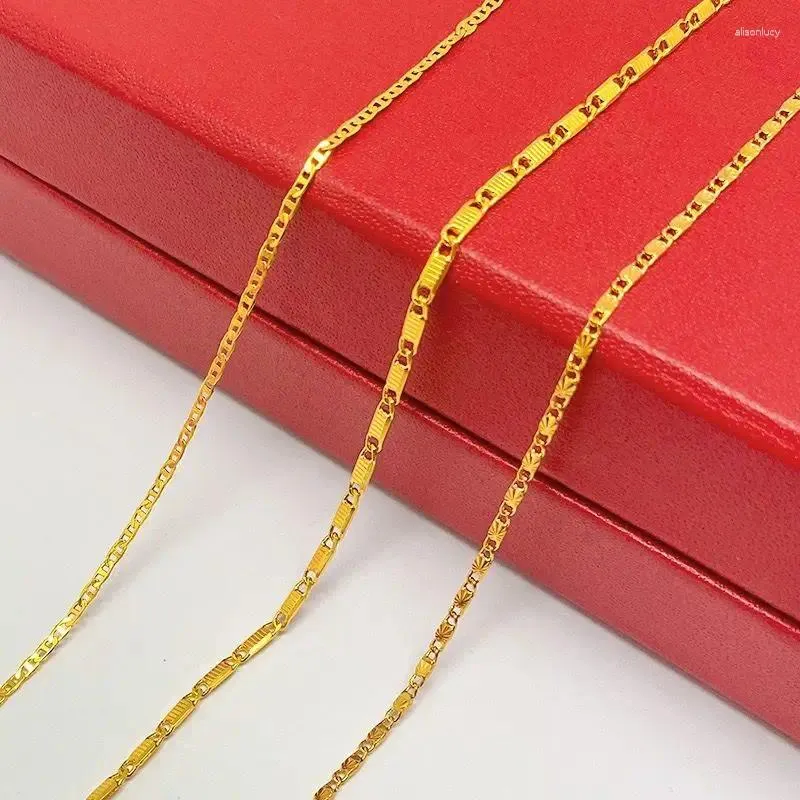 Chains XP Jewelry --( 50 Cm 2.5 Mm) Multiple Options Gold Plated 24 K Tiny Square Chain Necklaces For Men Women Nickel Free