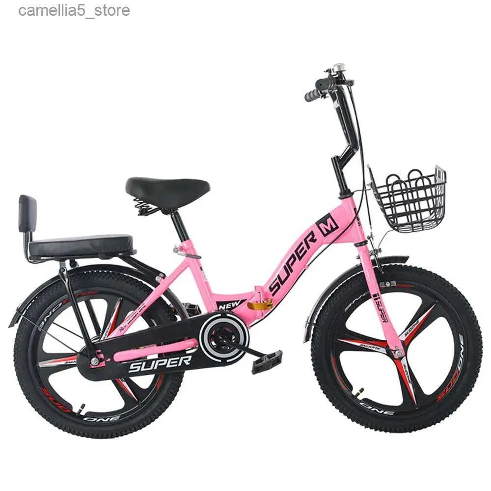 Bikes Ride-Ons Child Bicycle 18/20/22 Inch Single Speed Bike Fold One Wheel 6-12 Years Old with Back Seat Student Casual Mobility Scooter Q231017