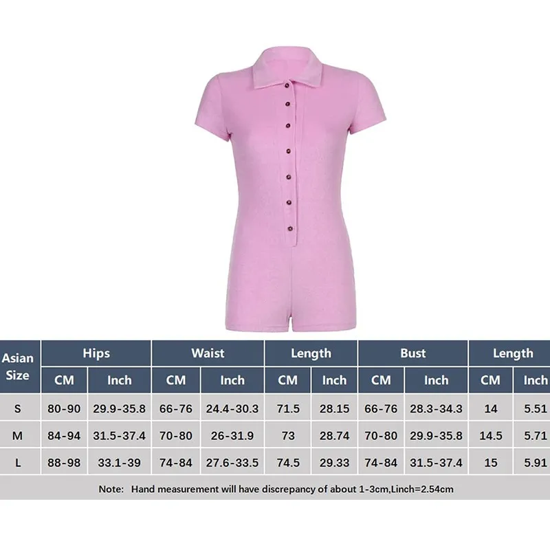 European and American summer women's Gothic short sleeved collar button jumpsuit shorts casual tight sexy jumpsuit