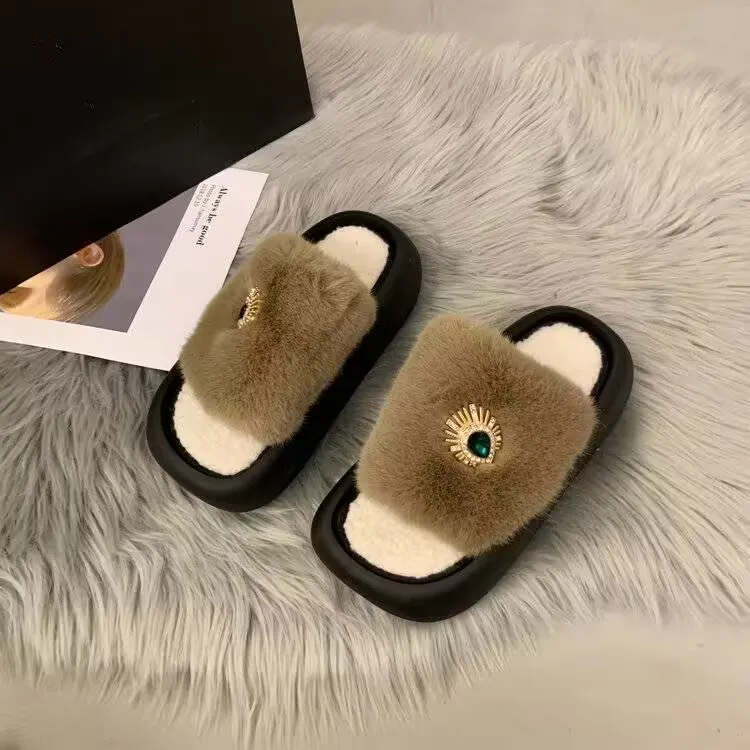 Pantofole invernali in peluche Moda per interni Carine Casual Suola morbida Comode scarpe in cotone antiscivolo calde