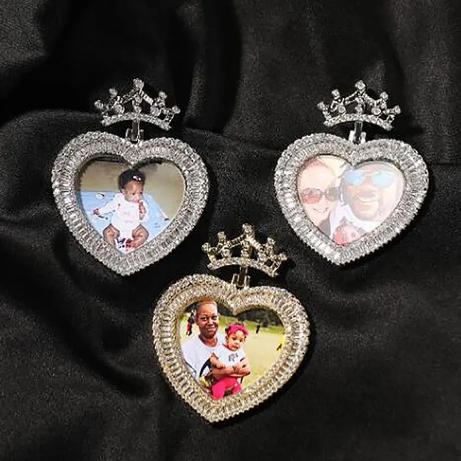 Custom Made Princess Picture Po Pendant Necklace Icy Zircon Charm with 24 Rope Chain Men Women Hiphop Rock Jewelry Gift2272