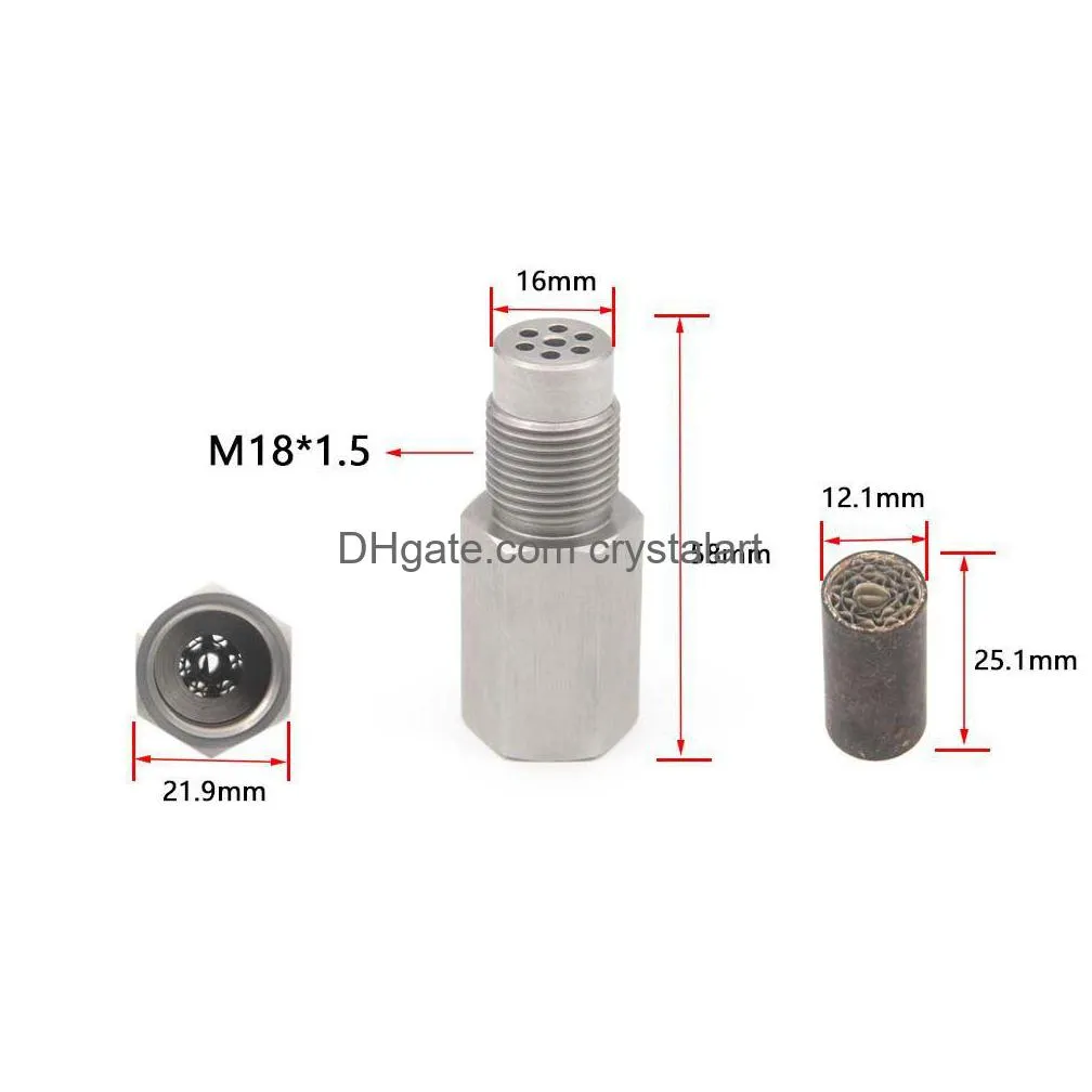 Verifique a luz do motor o2 sensor de oxigênio espaçador m18 x 1.5 cel eliminador mini catalisador simator 304 adaptador de aço inoxidável m18x1.5