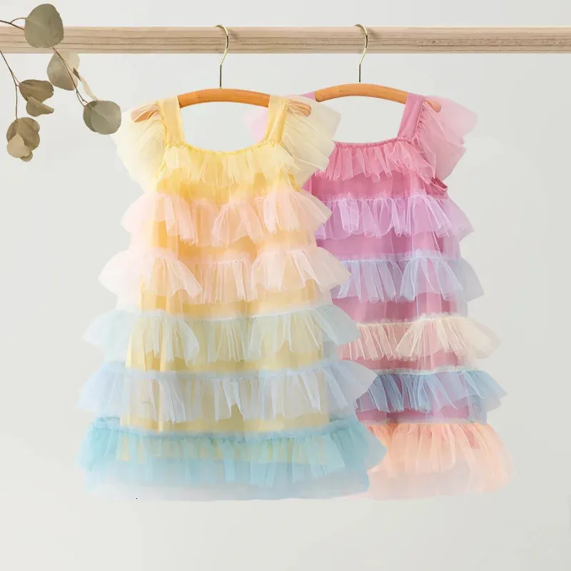 Jurken voor meisjes Zomerjurk voor meisjes Regenbooggestreepte jurk voor meisjes Casual stijl Kinderjurken Peuter Kinderkostuum 231016