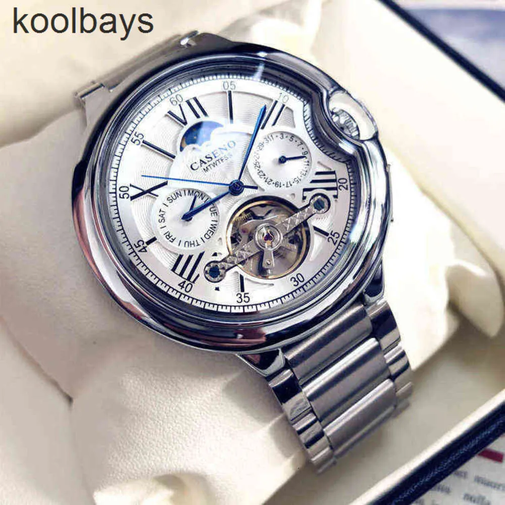 Men Cart Watch Luxury Designer Classic Balloon Ladies Wrist Wristwatches Sport Watches Automatic Mechanical Hollow Tourbillon Leather Star Needle Student Q