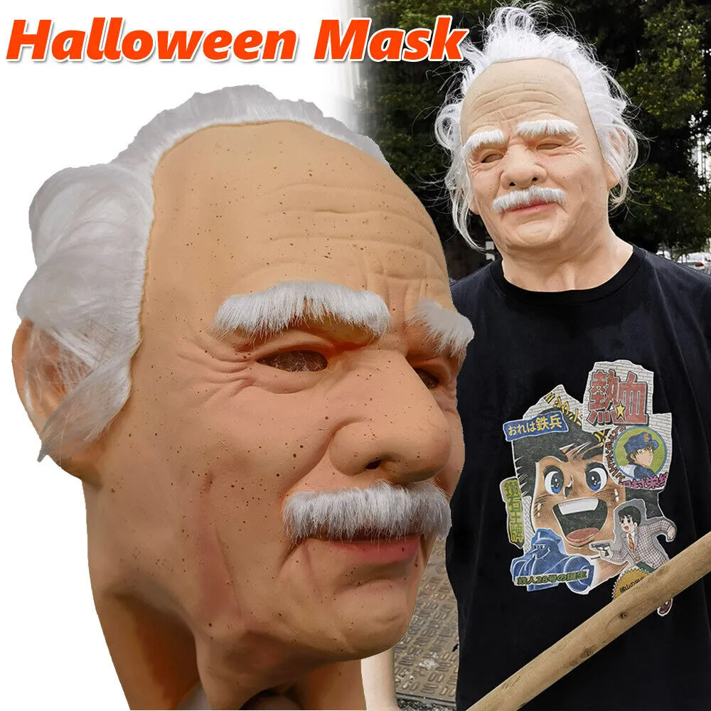 Alter Mann Maske Latex Halloween Cosplay Party Realistische Vollgesichtsmasken Kopfbedeckung US