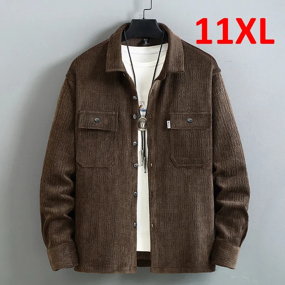 Men's Jackets 2024 Spring Men Vintage Coat Plus Cargo s Male Fashion Causal Button Jacket Big Size 10XL 11XL 231013