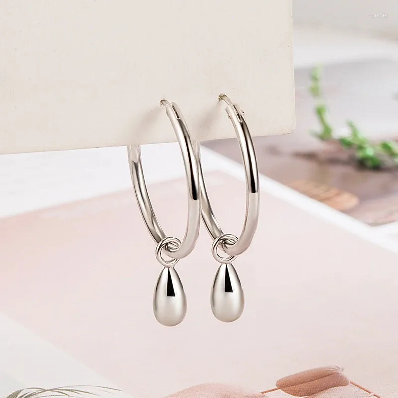 KOFSAC – boucles d'oreilles créoles simples en forme de gouttelettes d'eau pour femmes, bijoux tendance en argent Sterling 925, accessoires pour différentes occasions