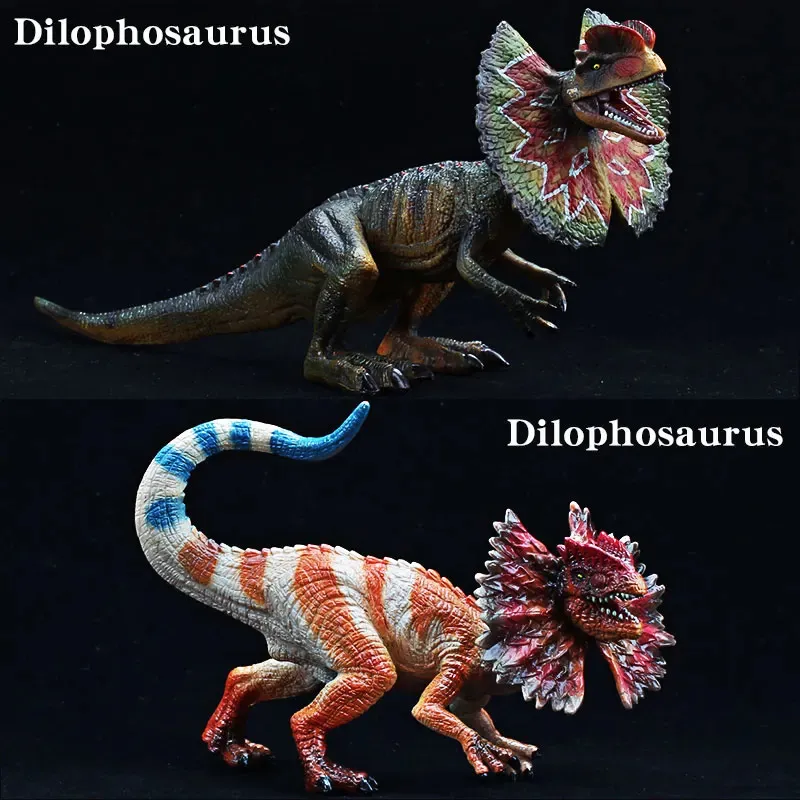 Action Toy Figures Prehistoric Simulation Jurassic Dinosaur Large Size Dilophosaurus Action Figures Animal Decoration Halloween Gift Kids Toy 231016