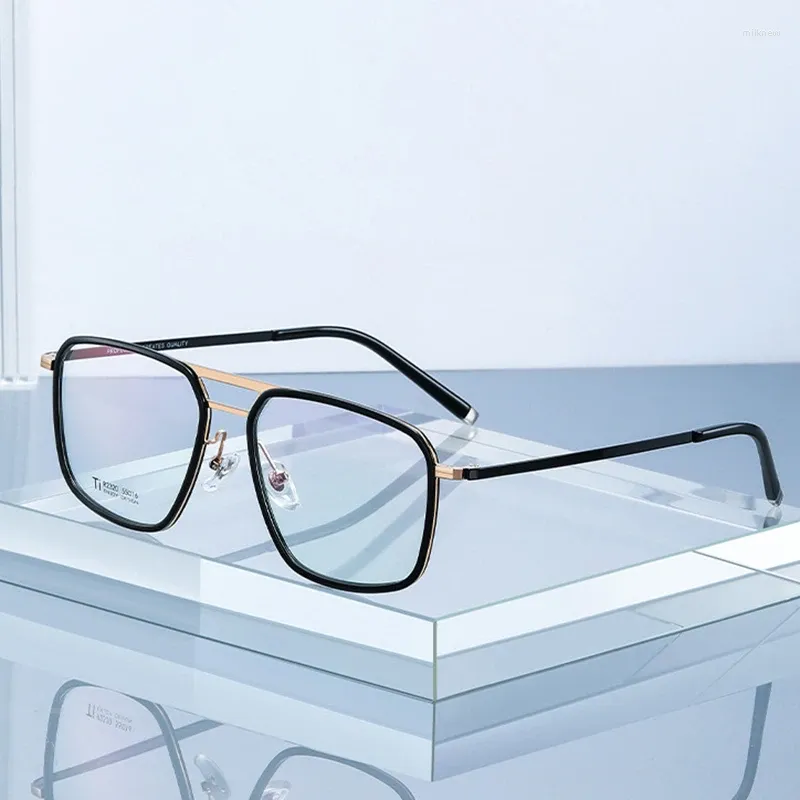 Güneş Gözlüğü Saf Titanyum Gözlük Çerçeve Moda Kadınlar Optik Reçeteli Gözlük Tarifli Vakum IP IP Elektronik Kaplama R2320