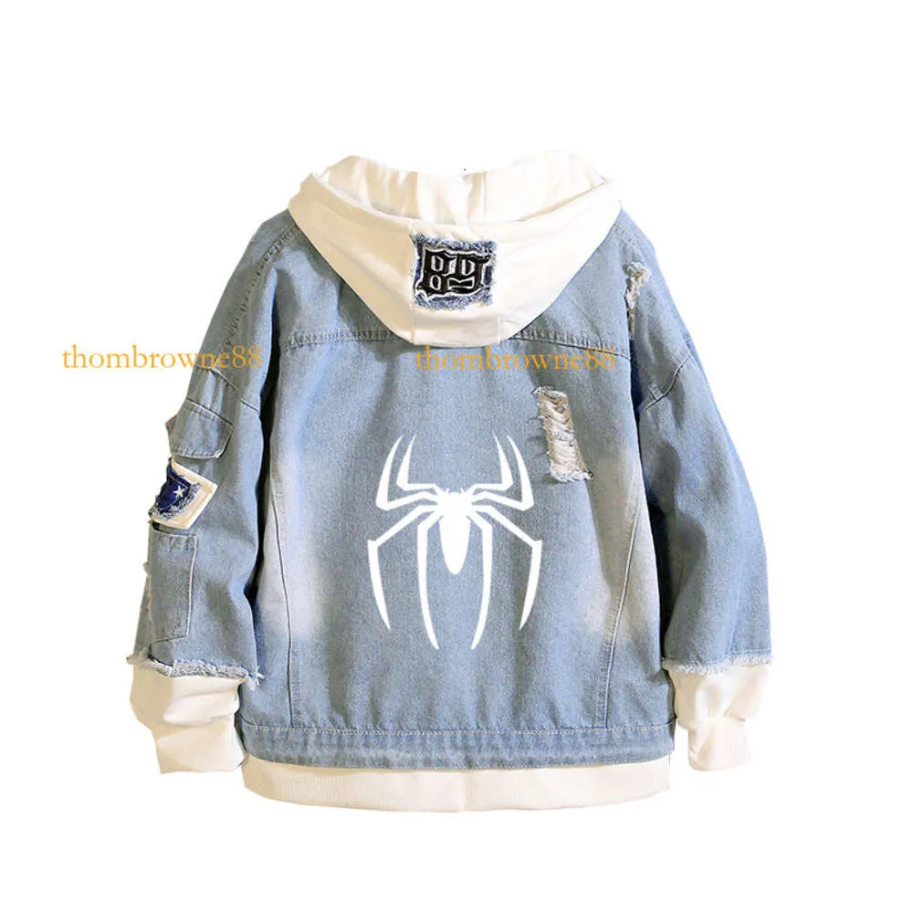 DHgate Mens and Womens Denim Coat Series Multi Color Fashion Clothes Spring and Autumn Anime Spider Man Sweatshirts Apparel