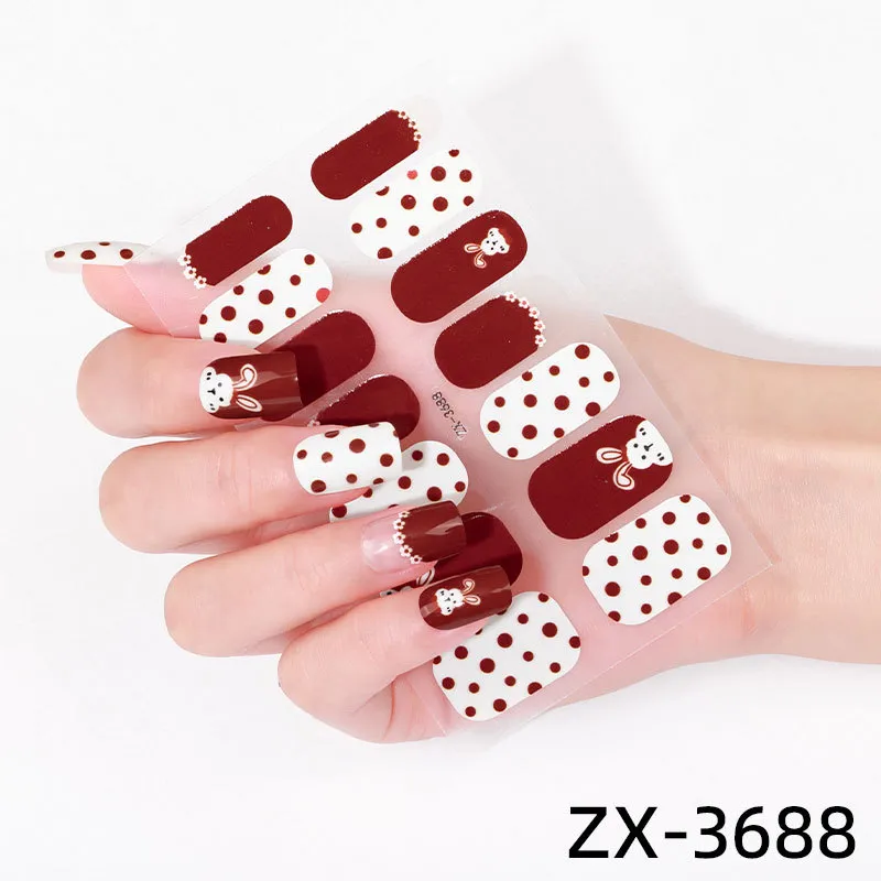 Nail Glitter Sticker Gel Nail Plates with 3D Transfer Film for