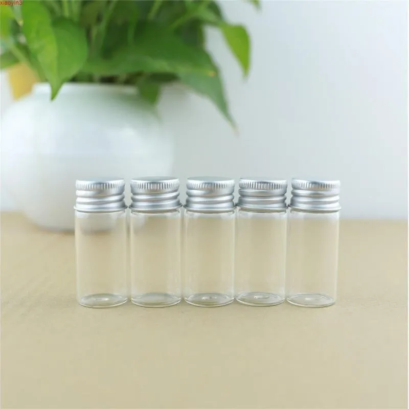 100pcs 10ml Transparent Glass Bottles Tiny Jars Vials With Silver