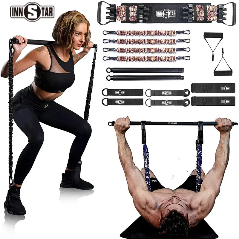 Weerstandsbanden INNSTAR Bench Press Set Squat Elastische band Spierborst Expander Oefening Rubber Home Gym Fitnessapparatuur 231016