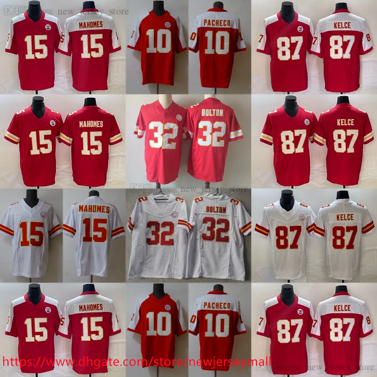 87 Travis Kelce Jersey 2023-24 Nowy piłka nożna 15 Patrick Mahomes 32 Tyrann Mathieu 10 Isiah Pacheco koszulki