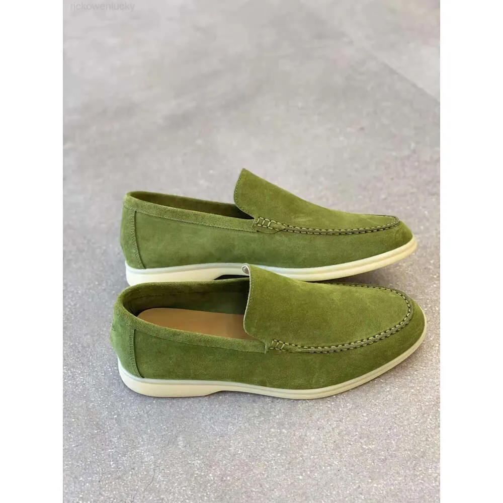 Loro designer nya pianas skor perfekt loros lyxskor sommar charms utsmyckade promenad mocka loafers par äkta män kvinnor läder casual slip på lägenheter yjhf