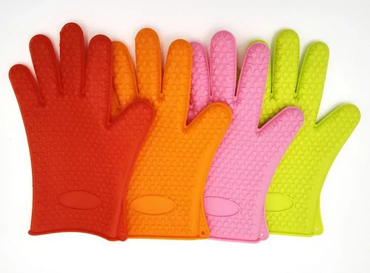 Food grade Heat Resistant thick Silicone Kitchen barbecue oven glove Cooking BBQ Grill Gloves Mitt Baking glove XB