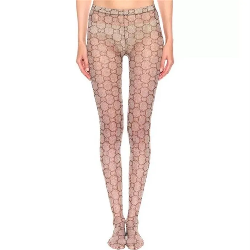 Sexy Buchstaben Strumpfwaren Designer Brief Frauen Strumpfhosen Mädchen Transparente Strumpfhosen Seide Strumpfwaren Elastische Strümpfe Whole2893