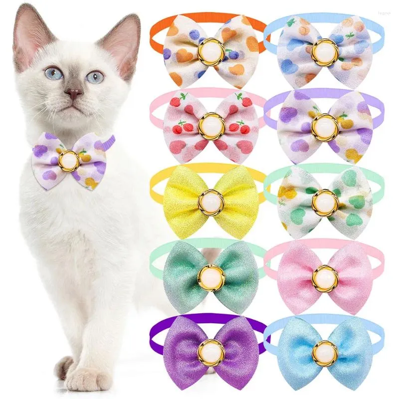 Dog Apparel Cute Cat Bowties With Pearl Heart Pattern Puppy Kitten Bow Tie Collar Pet Grooming For Small Dogs Accessories Supplier