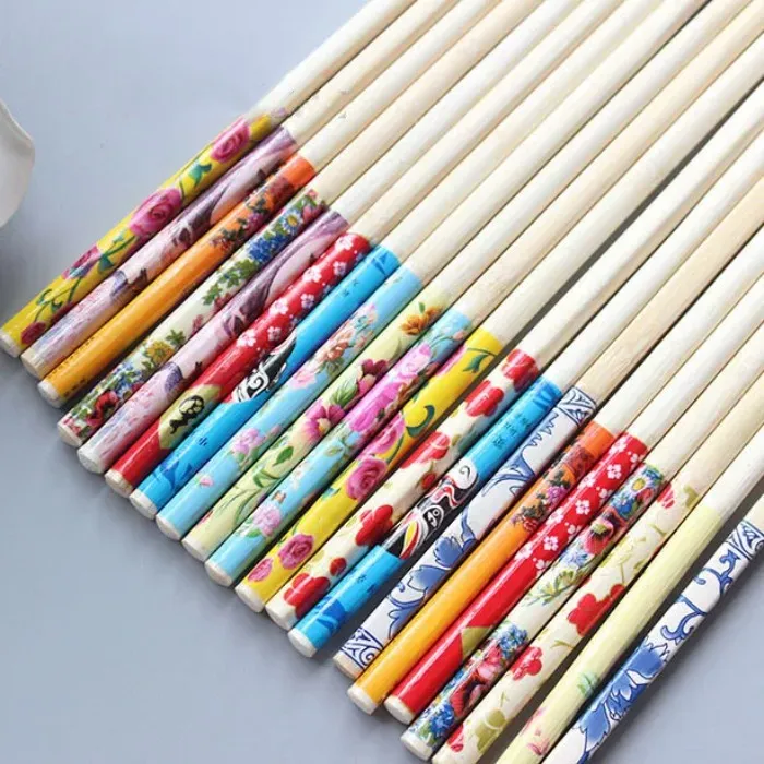 Unique Disposable Bamboo Wedding Chopsticks Favors With Silk Pouch / 