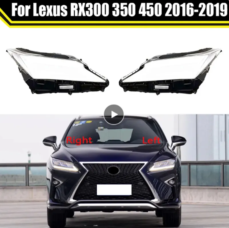 Auto Faro Lente Per Lexus RX300 RX350 RX450 2016-2019 Copertura Del Faro Del Faro Borsette Auto Paralume Trasparente