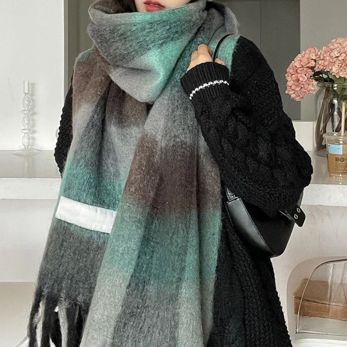 Designer scarf men pashmina luxe womens mens plaid cape long wraps warm shawl winter hot clothing collocation scarf for women