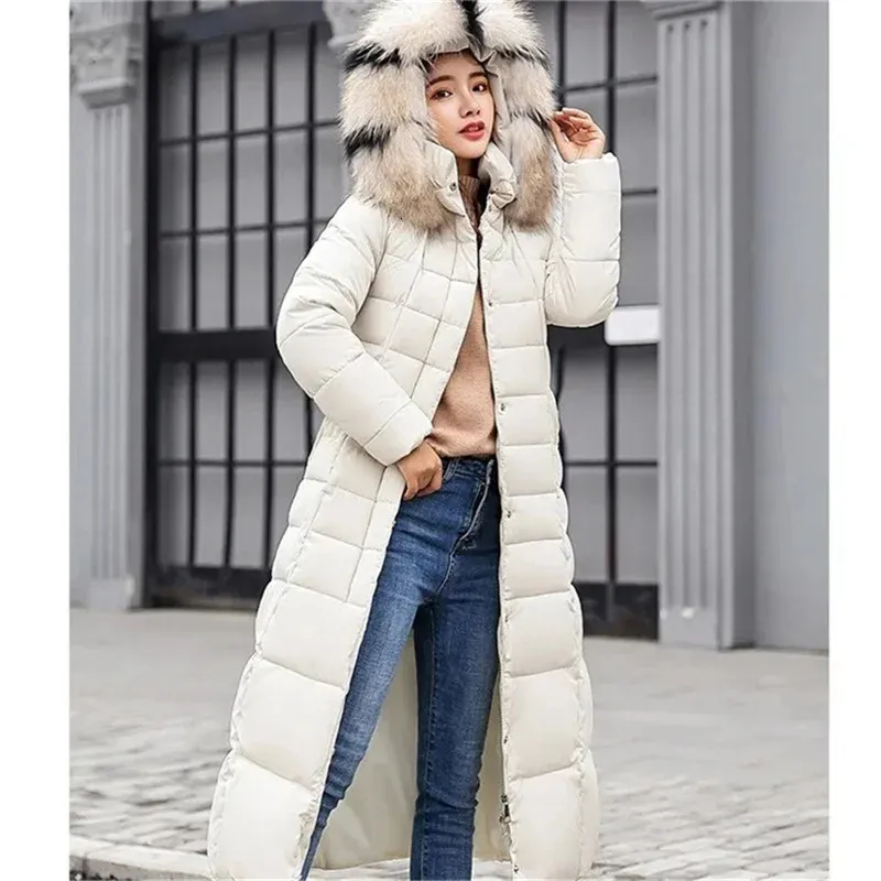 Padded long coat with hood hot sale