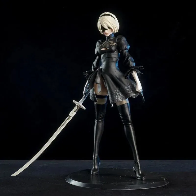 Konst och hantverk 27cm Nier Automata 2B Anime Figur Yorha No.2 Type B Action Figurer Samlingsbara PVC -figurdekorationer Modell Robot Toy Gifts 231017