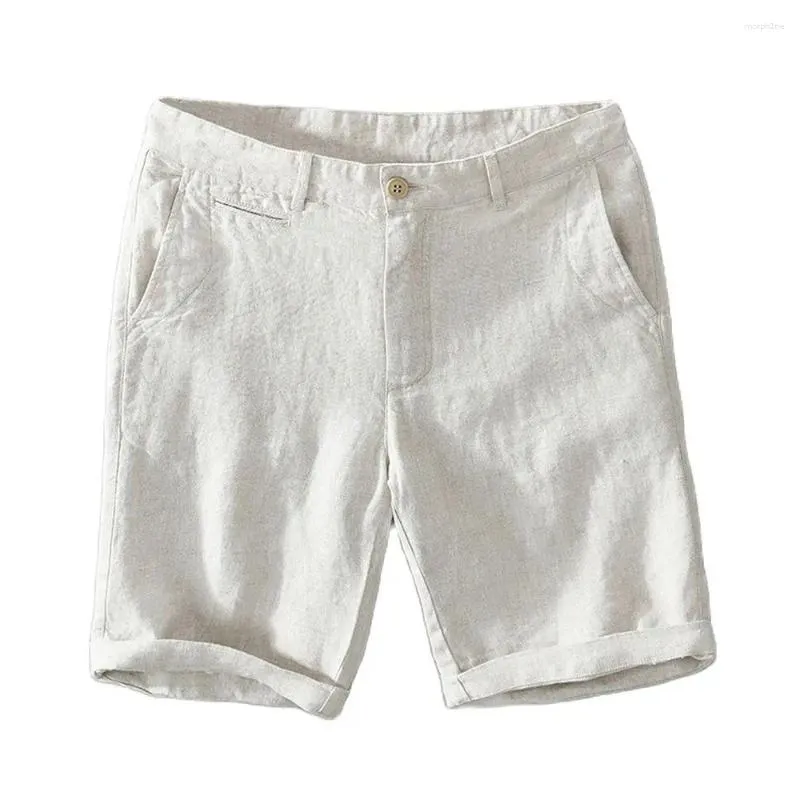 Shorts masculinos Ladiguard Plus Size Homens Casual Linho Harajuku 2023 Verão Praia Masculino Moda Zipper Bolso Calças Curtas Khaki Azul