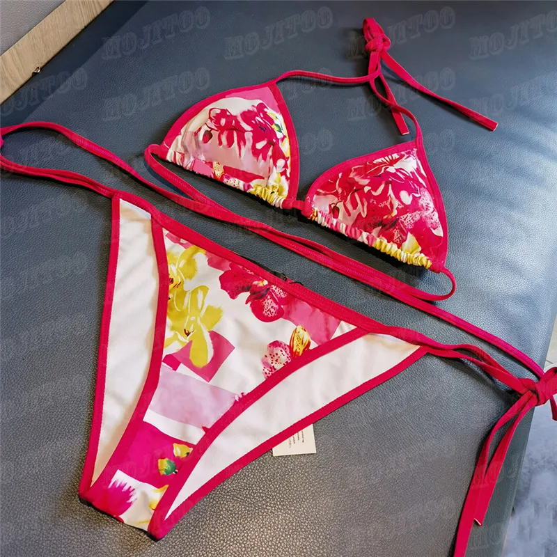 Designer Badpakken Vrouwen Bikini Sets Brief Print Badpakken Dames Sexy Bh Slips Ondergoed Pak