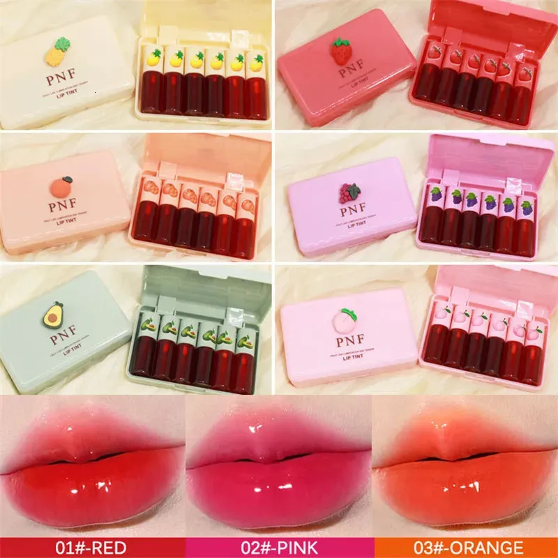 Batom 6pcsbox Líquido Lip Gloss Set Impermeável Copo Antiaderente Geléia Espelho Água Lip Glaze Longa Duração Brilhante Lip Tint Maquiagem Lip Care 231016