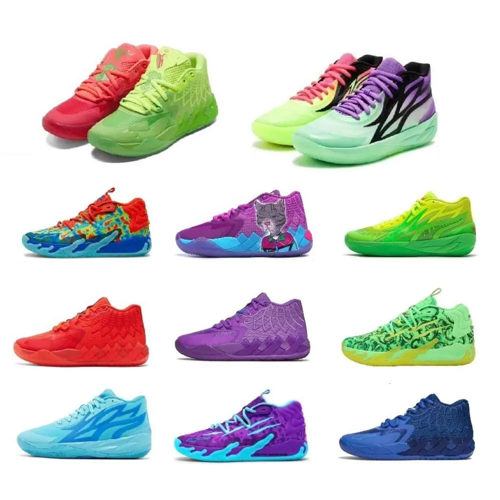 2024 Hot OG Lamelo Ball MB1 Kids Basketball Shoes T FALL BLÅ PURPLE Rick Morty Boys Girl Sport Shoe Trainner Sneakers US4.5-US12