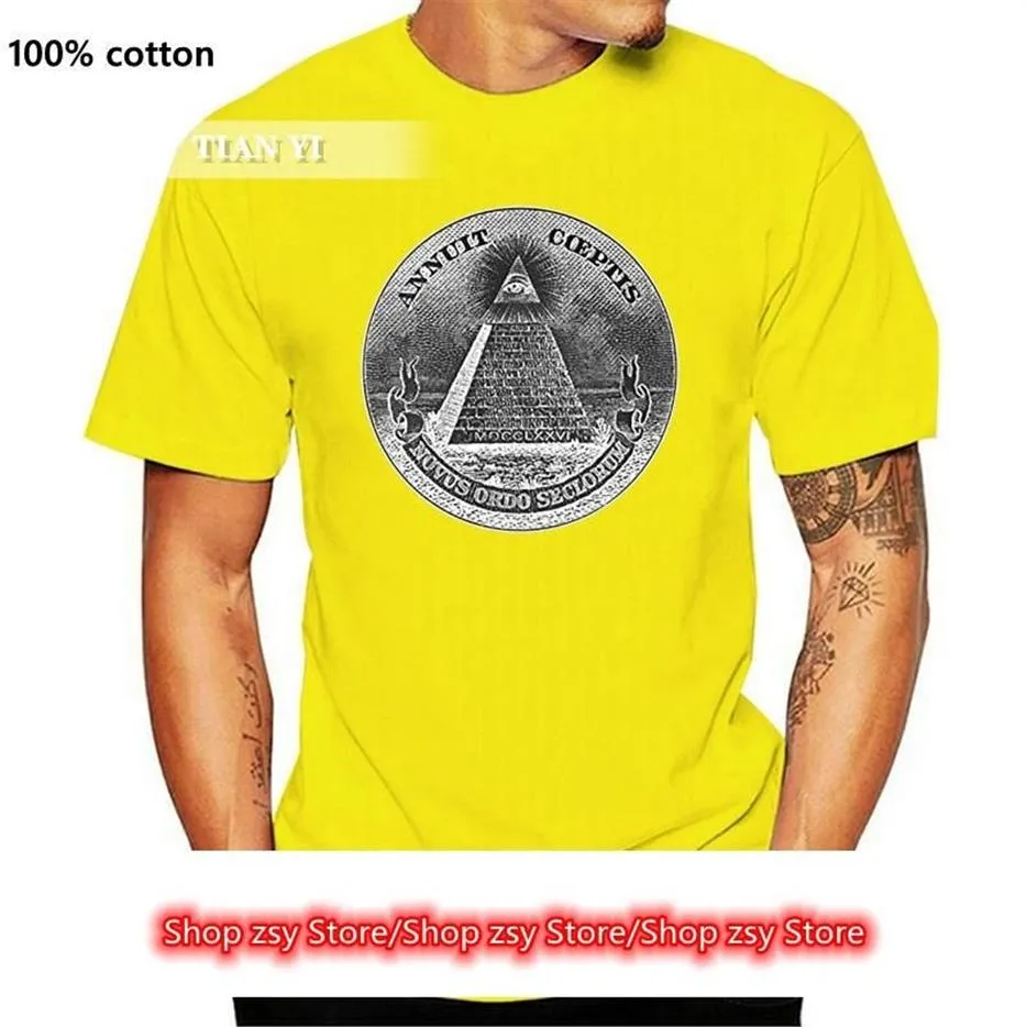 T-shirts pour hommes Annuit Coeptis Pyramid Eye Illuminati Cash - T-shirt en coton pour hommes Mode T-shirt à manches courtes Shirts288z