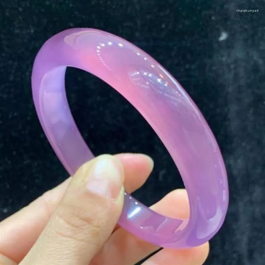 Bracciale certificato Giade Pietra viola Giadeite Myanmar Gioielleria raffinata Donna Genuino naturale di alta qualità A Birmania Giada Braccialetti157v