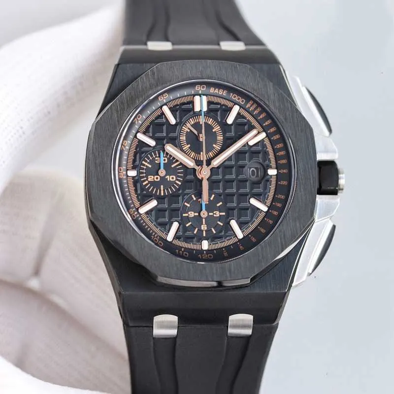 Movement watch Waterproof 42mm chronograph movement watch Mens Luminous automatic Rubber mechanical Fashion Business Wristwatches montre De multicolor