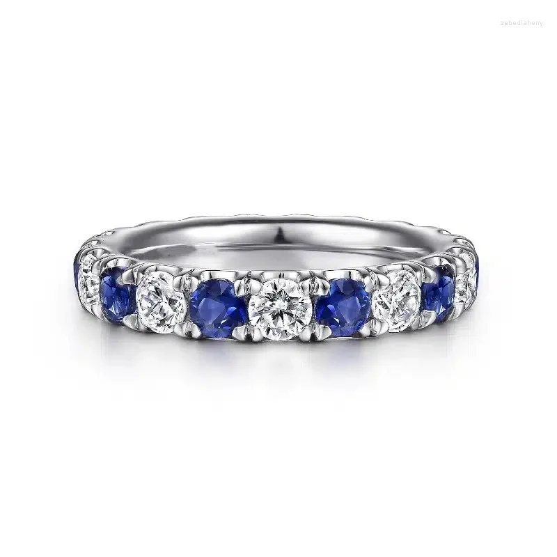 Trouwringen CAOSHI Mode Helderblauw/Wit Zirkonia Ring Dame Verlovingsceremonie Sieraden Stijlvol Veelzijdig Vingeraccessoires Cadeau