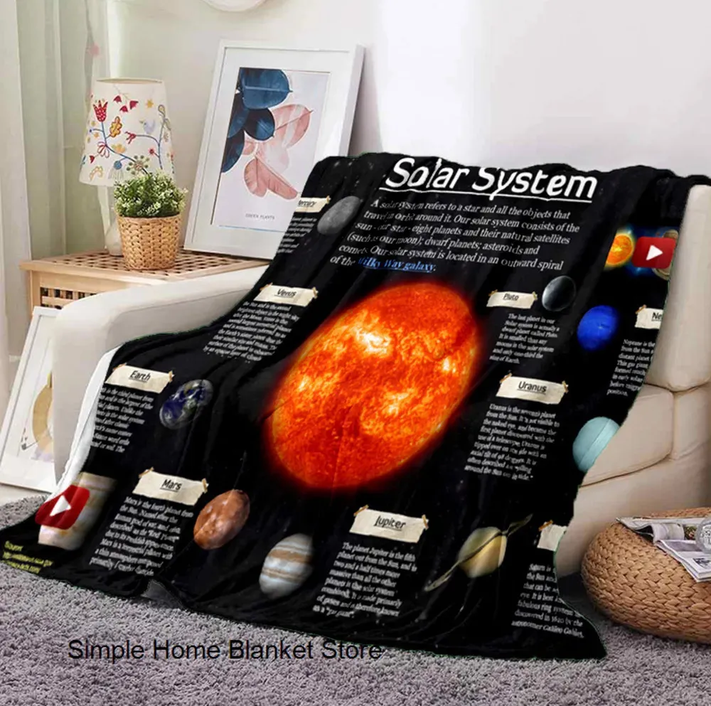 Battaniye evren gezegen baskılı battaniye pazen battaniye karikatür taşınabilir şekerleme şal havlusu battaniye Noel çocukları hediye 231013