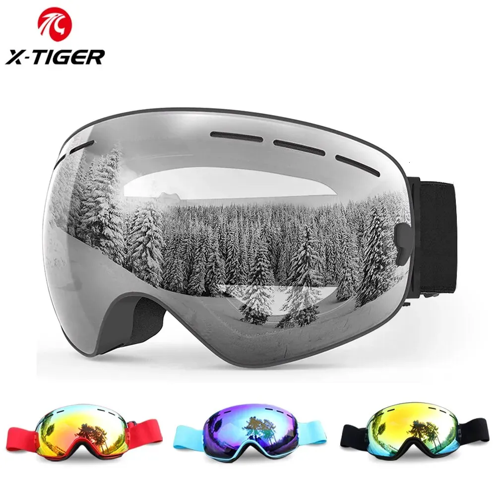 Lunettes de ski X TIGER coupe-vent lunettes de ski Double couches Anti-buée Protection UV neige hommes femmes Snowboard accessoires 231017