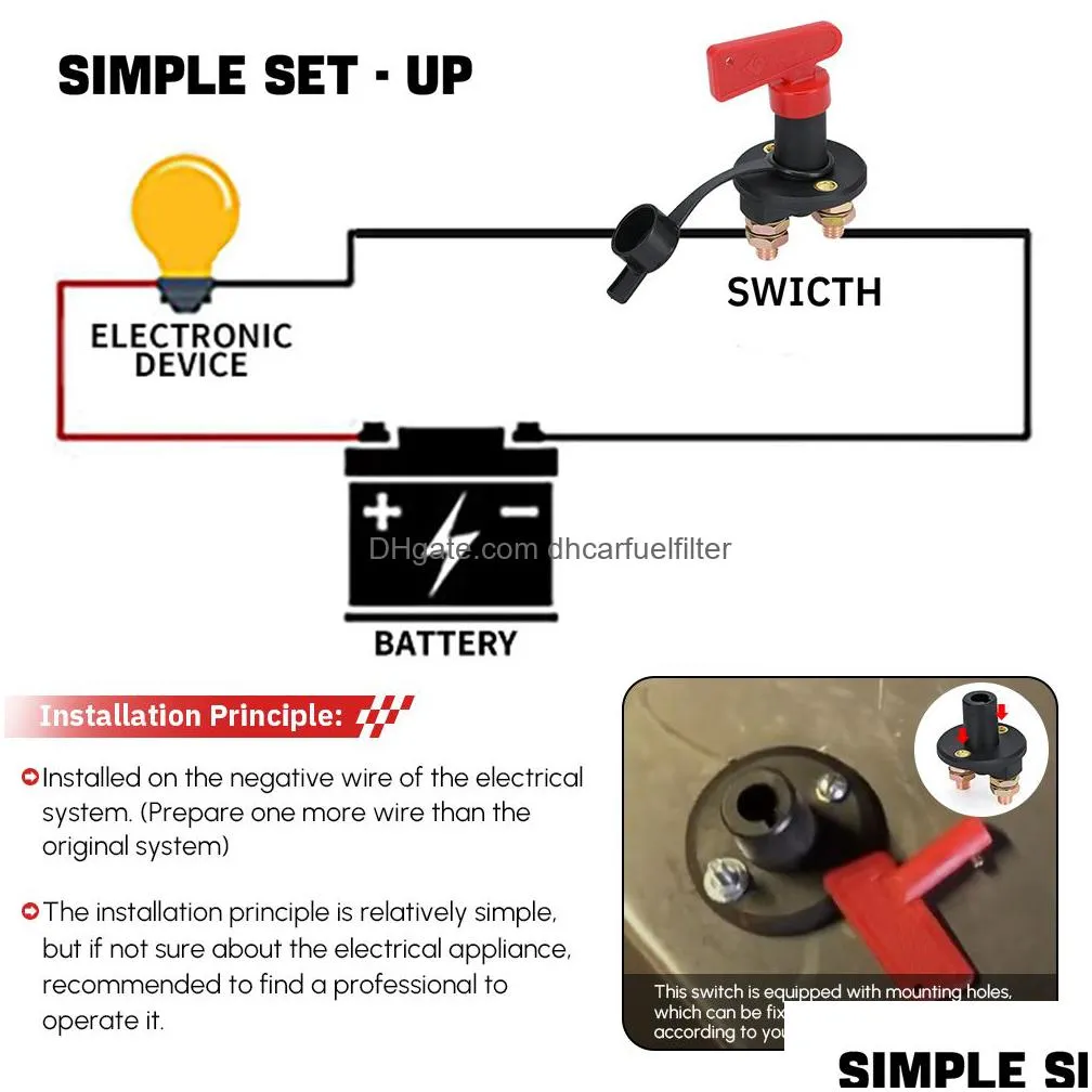 Car Battery Power Switch Disconnect Isolator Circuit Breaker Main Kill ...