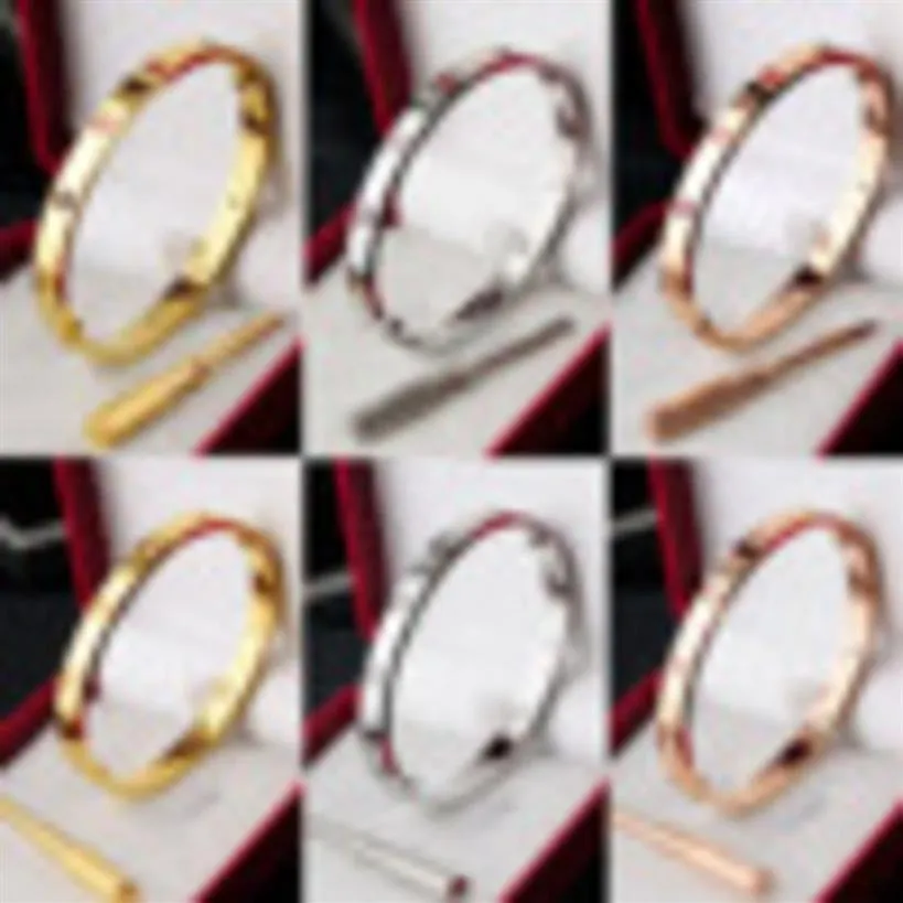316L Tititanium Classic Banles Bracelets for Lover Fashion Breyband Wedding Bangle Rose Gold Dziękczynienia Bransoletka z pudełkiem 280E