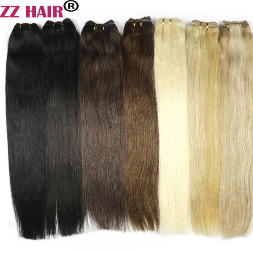 レースZzhair100GPCS16 "24"マシンは髪の毛を作った100％人間の髪のまっすぐなナチュラルシルクノンクリップ231016