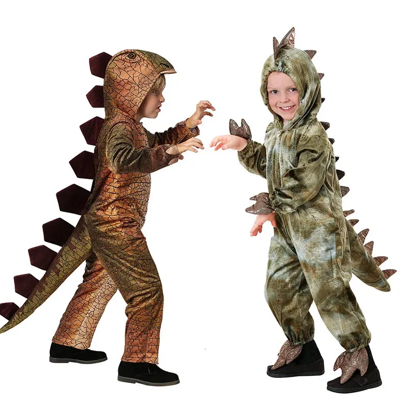 Costume da dinosauro Kugurumi verde e giallo per bambini