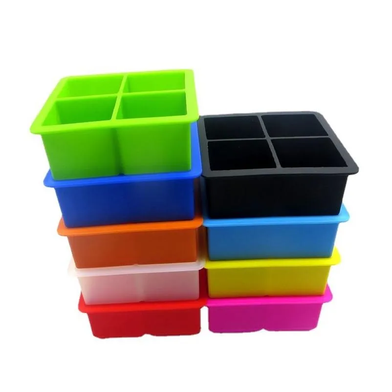 Ferramentas de barra Sile Ice Square Mods Dust Proof Er Bandeja Grande Capacidade Cube Mold Mix Cores Drop Delivery Home Jardim Cozinha Jantar Barwar Dhlfz