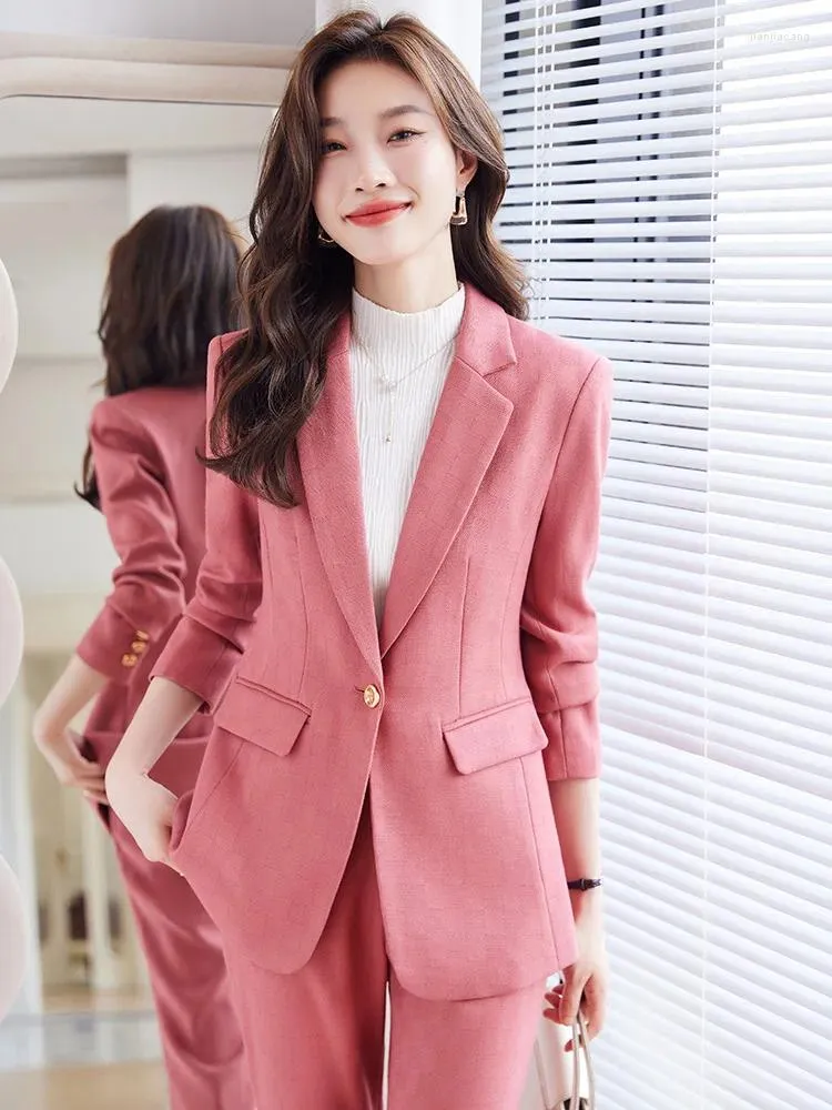 High Quality Womens Pink Suit In Pink, Blue, And Black Perfect For Office,  Formal Events, Work, Or Everyday Wear From Jianjiacang, $35.84