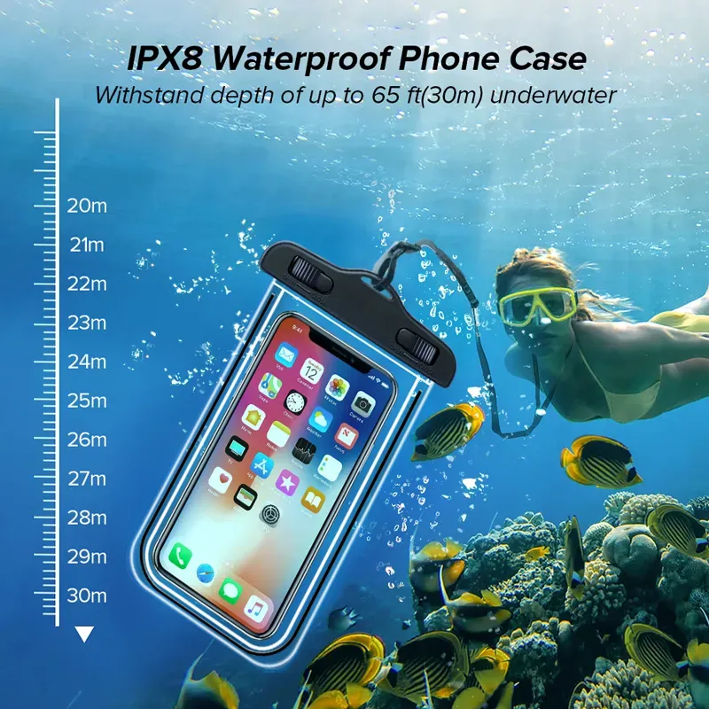 Universal Waterproof Phone Case Swimming Mobile Phone Bag Pouch Cover For Samsung S10 S9 For iPhone 13 12 11 XS MAX 8 7 6 6S Plus