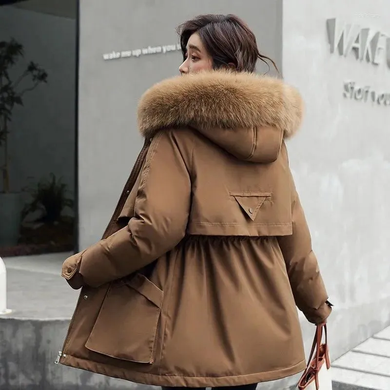 Gabardinas para mujer 2023 forro de piel cálido Parka larga chaqueta de invierno ropa gruesa con capucha Parkas abrigo femenino prendas de vestir A-200