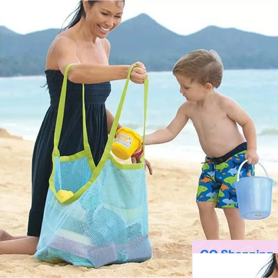 Storage Bags Wholesale Large Size Children Sand Away Protable Mesh Bag Kids Beach Toys Clothes Towel Baby Toy Sundries Wome Homefavor Dhesm