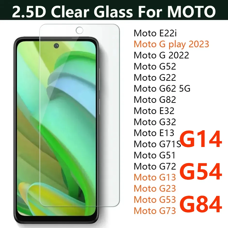 A+ أعلى جودة 2.5D واقي شاشة الهاتف الزجاجي واضحة من Moto Motorola G Power G Paly 2024 G14 G54 G84 G73 G53 G23 G13 G51 E13 G32 E32 G82 G22 G52 G Play 2023