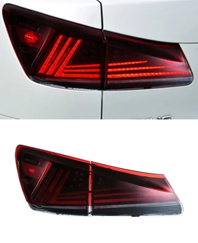 Bilens bakre lampor för Lexus IS250 TAILLIGHT 2006-2012 IS300 BAKERA LAMP LED DRL Running Signal Brake Reversing Parking Light FaceLift