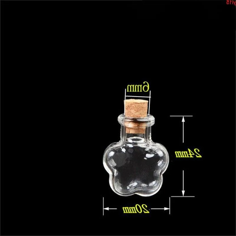 Flower Shape Mini Glass Bottles Pendants Small Diy With Cork Transparent Clear Jars Gifts Vial 20pcs Wholesalegood qty Xlvqs